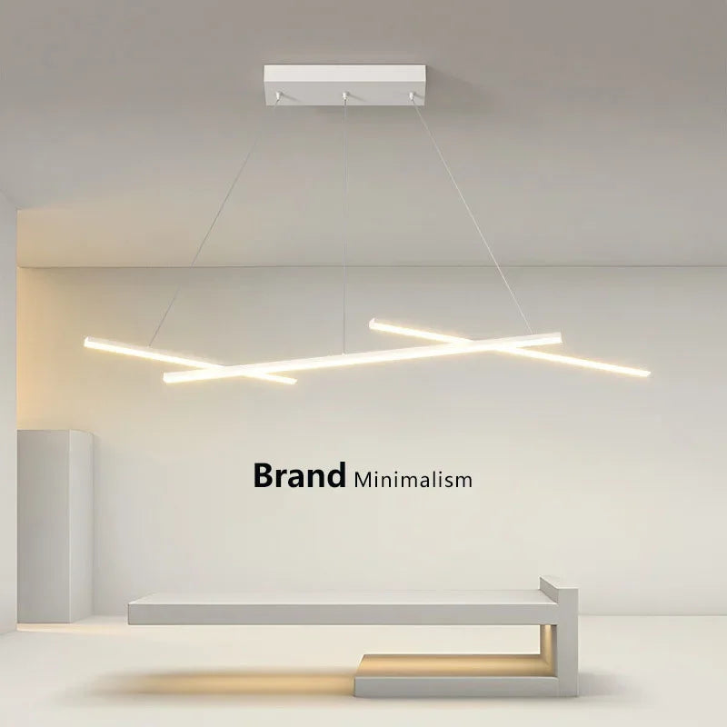 Modern minimalist LED iron art line pendant light