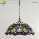 Handmade european retro chandelier with colourful glass beads