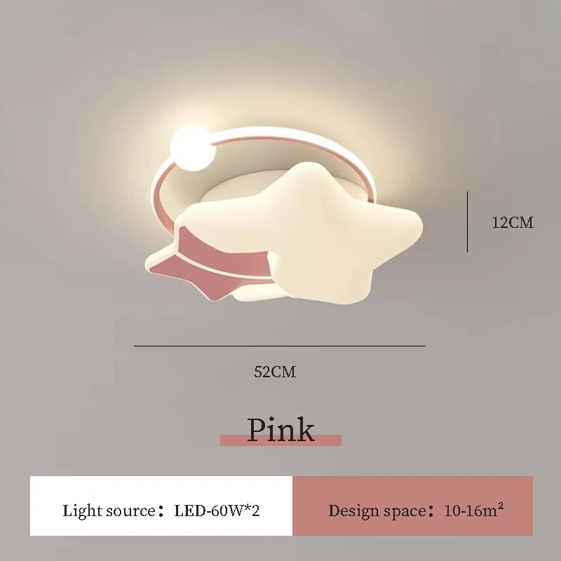 Modern star ceiling light for a cosy and romantic children's room