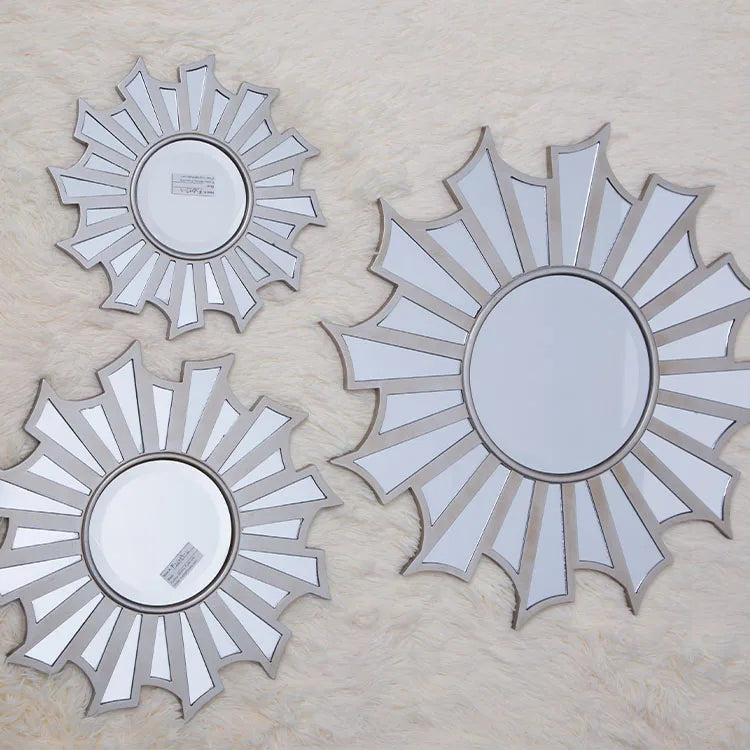 set of 3 decorative sunflower-shaped mirrors