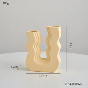 Morandi style decorative ceramic vase for flowers