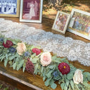 White floral lace table runner boho style