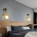 Modern glass wall light with decorative LED shade