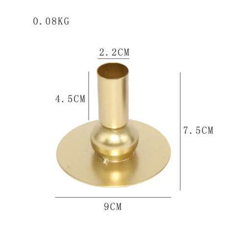 Gold metal candle holder for parties and weddings - vue 14 sur 24