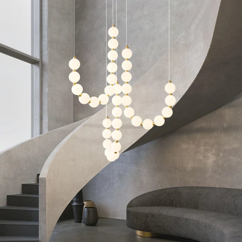 Modern French copper chandelier bar light duplex design - vue 2 sur 28