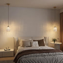 Vintage striped glass pendant light for restaurant