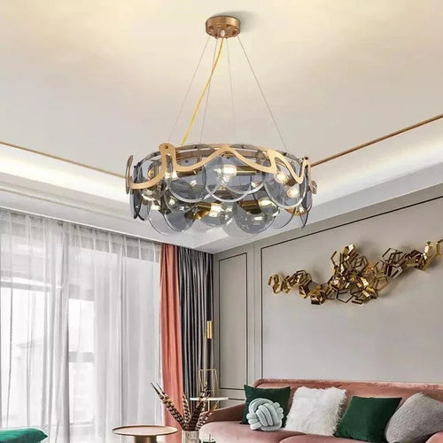 Nordic cloud mist glass chandelier with LED bulb