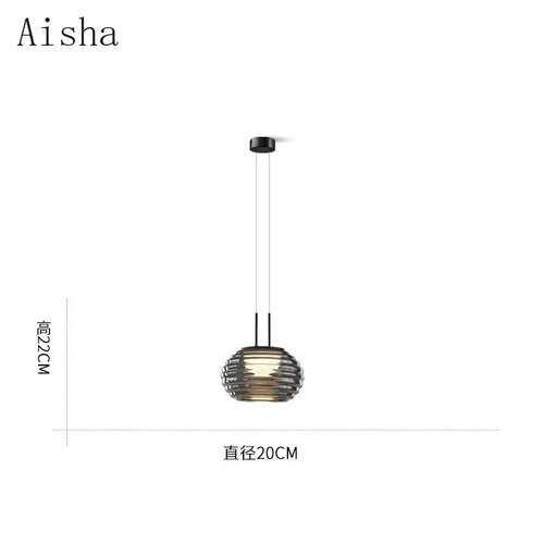 Modern glass pendant light for an elegant interior - vue 6 sur 6