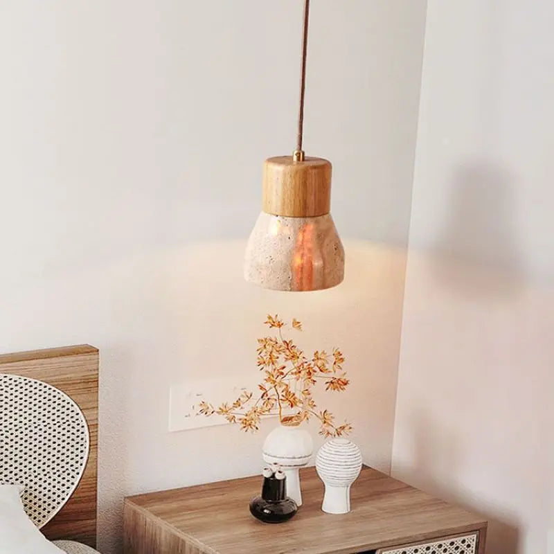 Nordic retro travertine hanging light for indoor decoration - vue 3 sur 18