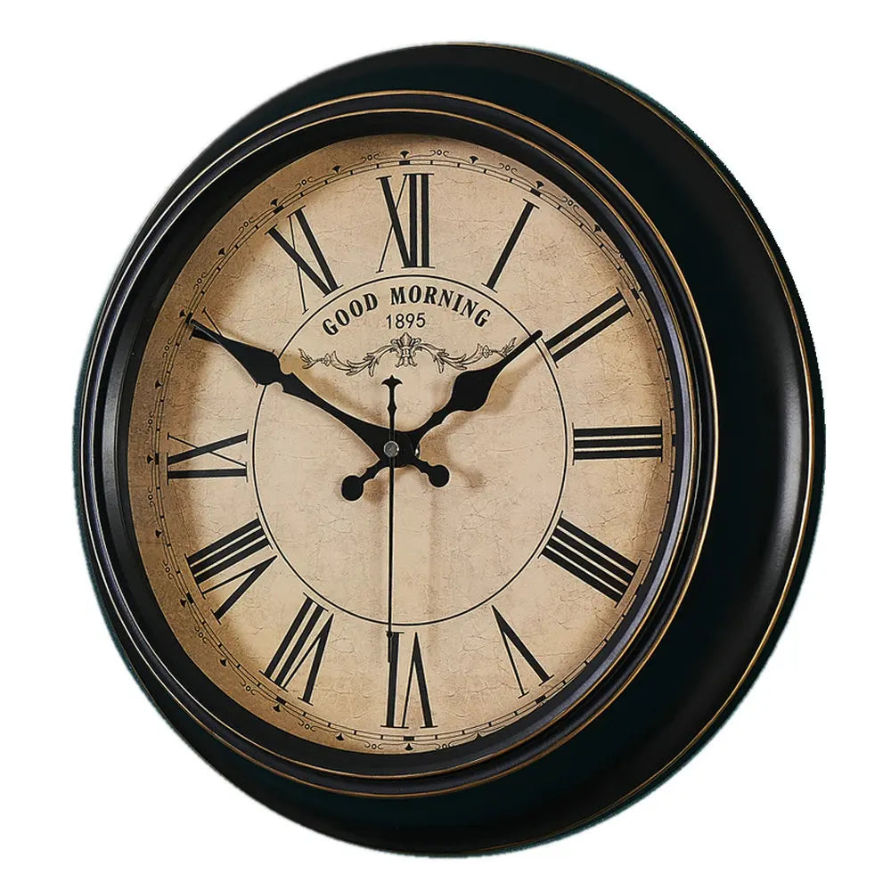 silent vintage wall clock classic metal design - vue 24 sur 26