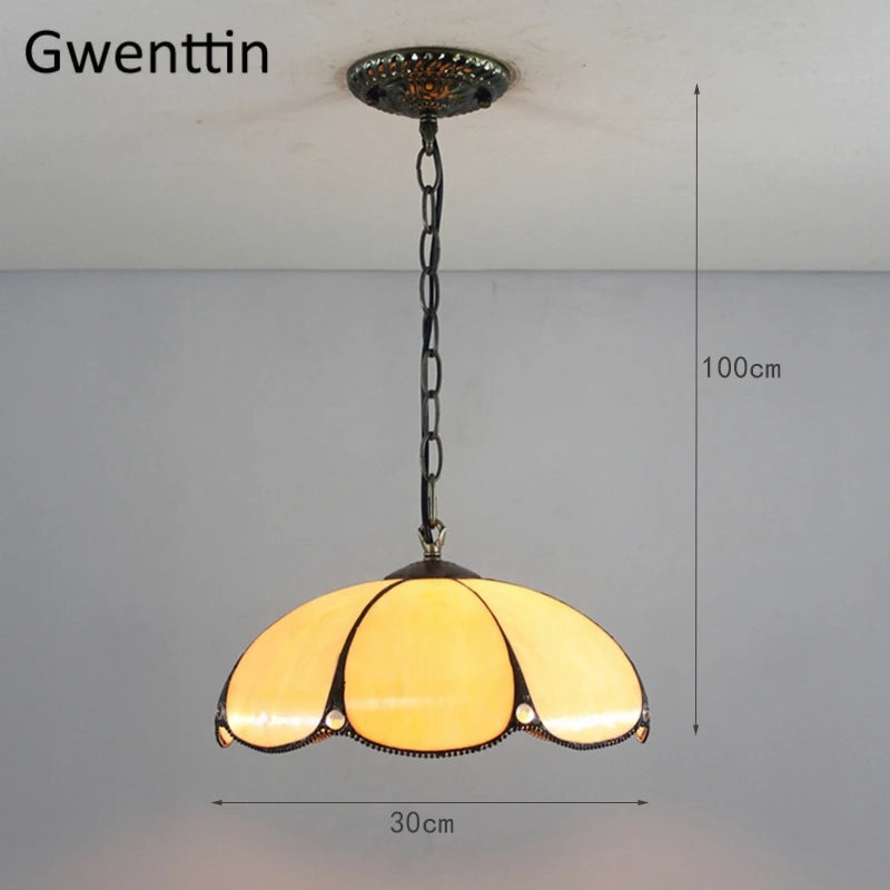 Tiffany stained glass chandelier for interior decoration - vue 9 sur 10