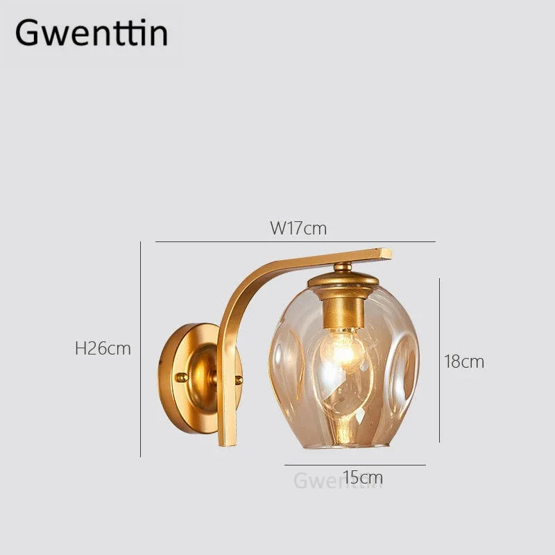 Modern bubble stained glass wall light for interior decoration
