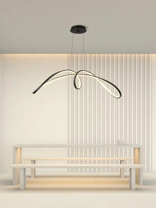 Aluminium butterfly-shaped chandelier with LED lighting - vue 3 sur 8