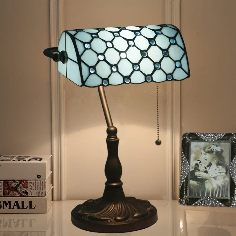 vintage stained glass bedside lamp for interior decoration