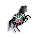 horse vinyl wall clock equestrian decoration handmade unique gift