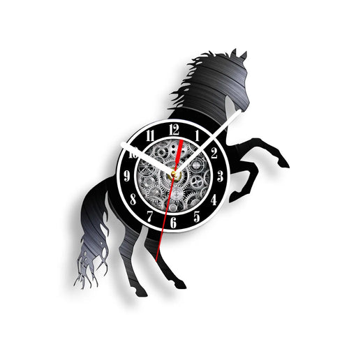 horse vinyl wall clock equestrian decoration handmade unique gift - vue 13 sur 22