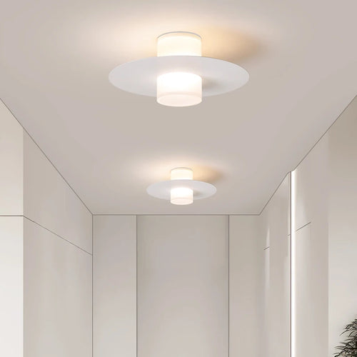 Modern LED ceiling light for hallway, corridor, lounge, dining room, kitchen, bedroom – black or white - vue 4 sur 9