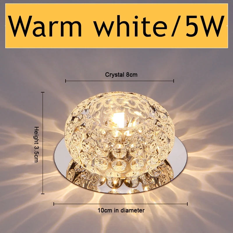 Modern crystal LED ceiling light - vue 8 sur 9