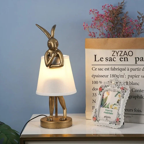 Nordic creative resin rabbit table lamps - vue 2 sur 7