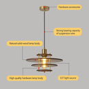 Solid wood retro flying saucer chandelier for bar and restaurant