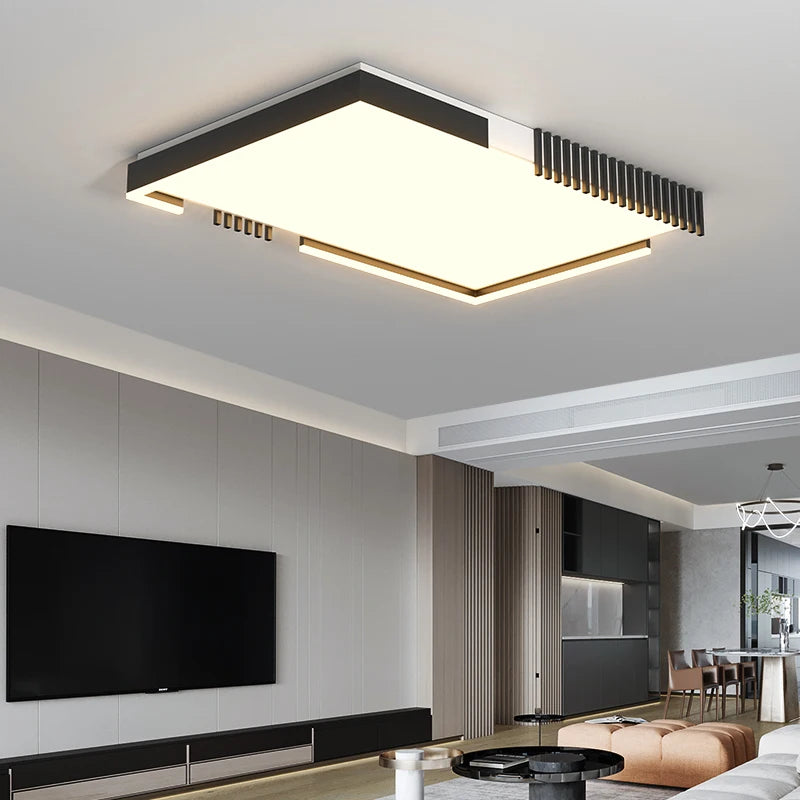 Modern nordic recessed rectangular LED ceiling light