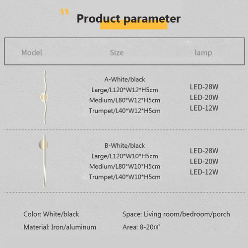 Minimalist LED wall light for modern indoor lighting - vue 5 sur 12