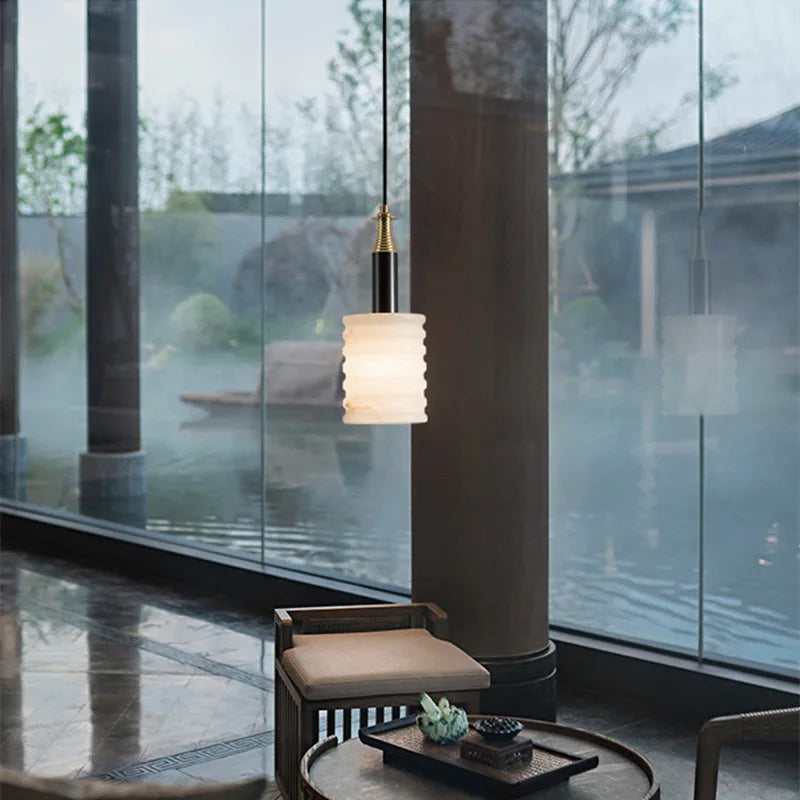 Modern minimalist Chinese marble chandelier for restaurant and bar - vue 3 sur 7