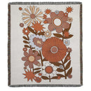 Bohemian throw with landscape motif, pastoral style for sofa