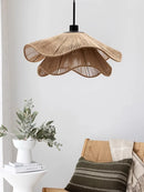 Cotton rope and straw hat nordic vintage pendant light