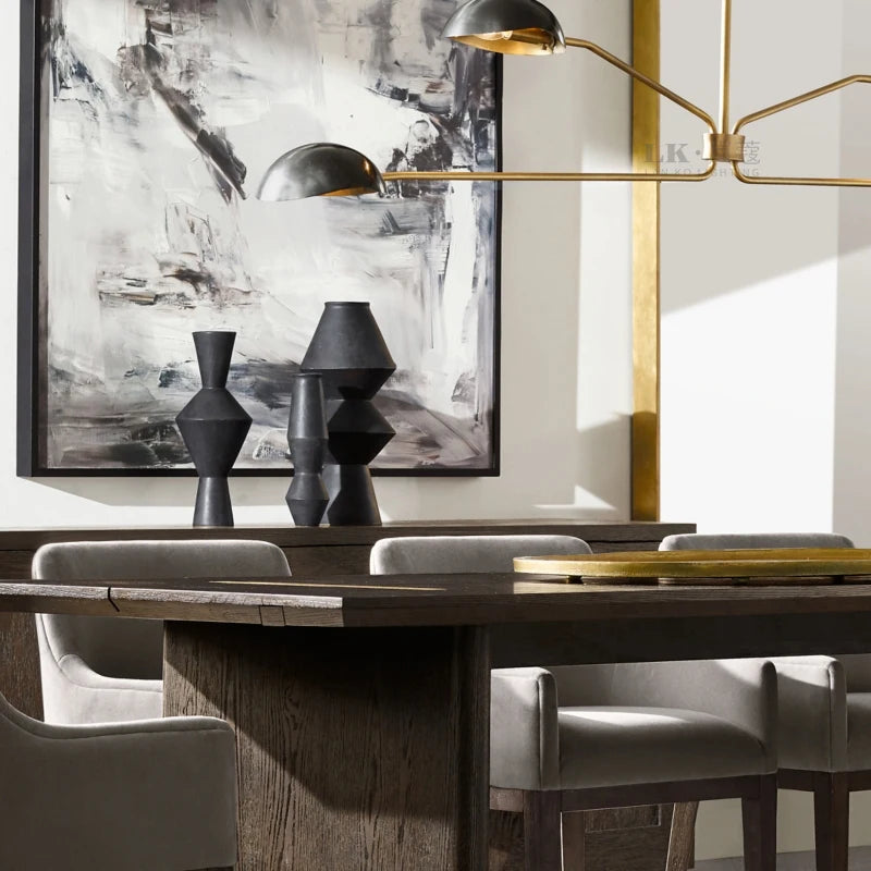 Modern neoclassical copper coloured chandelier - vue 9 sur 16