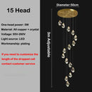 Modern elegant copper crystal LED chandelier