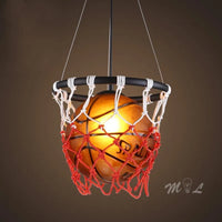 Acrylic pendant light with basketball hoop design