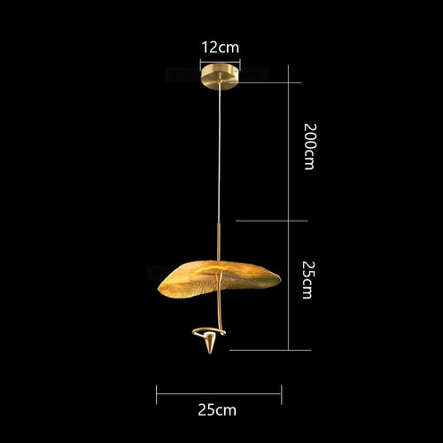 Zen vintage gold lotus leaf chandelier
