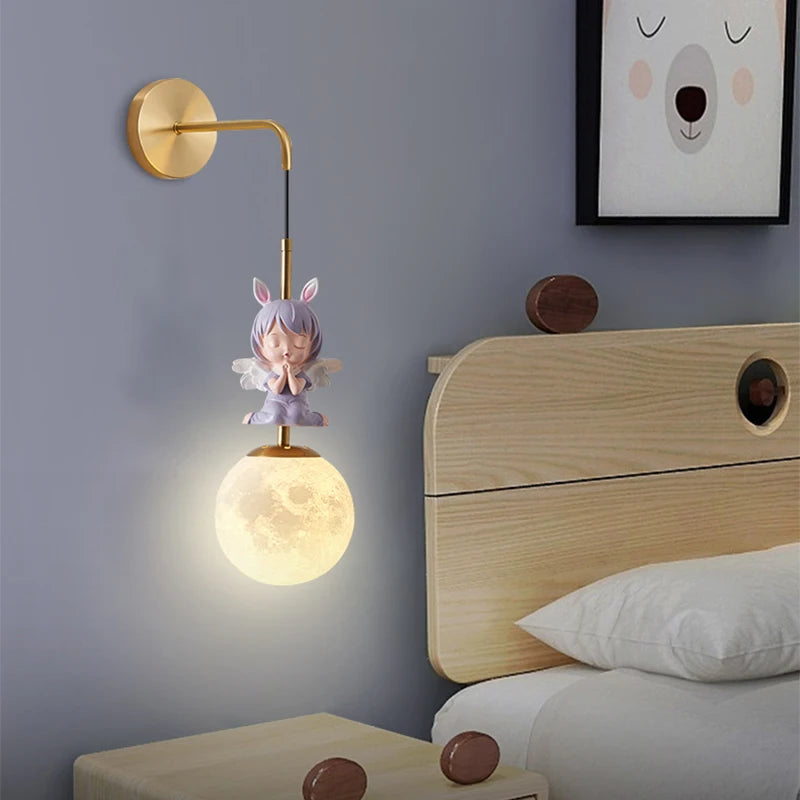 Led wall light moon and planet design for interior decoration