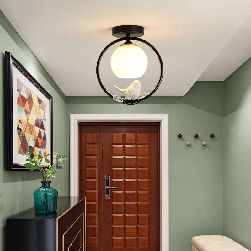 Creative Nordic ceiling light with bird motif for balcony - vue 6 sur 10