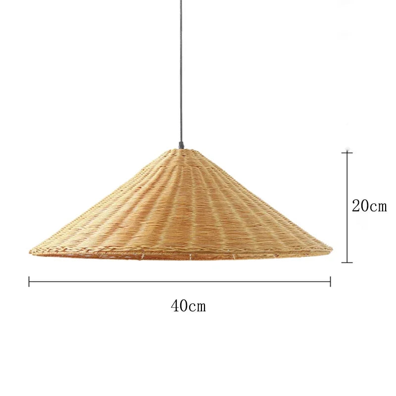 Handmade vintage rattan pendant light for indoor lighting - vue 15 sur 16