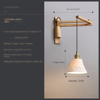 Extendable and adjustable Japanese style retro wood pendant light