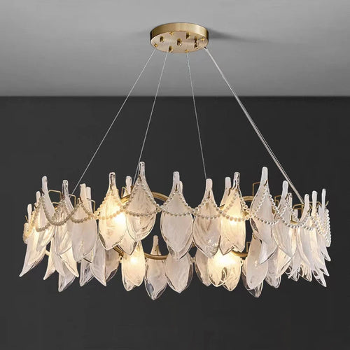 Creative frosted glass chandelier with modern pearl design - vue 7 sur 10