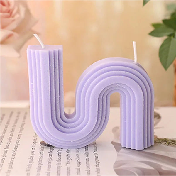 geometric u-shaped scented candles for home decor - vue 11 sur 27