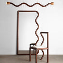 Creative retro wooden wall mirror for interior decor