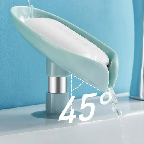 leaf shaped soap dish with suction cup for bathroom - vue 3 sur 7