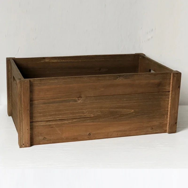 vintage fir wood box handmade farmhouse charm