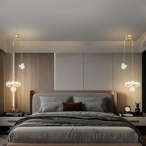Luxury minimalist single head crystal chandelier - vue 2 sur 12
