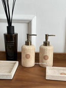 marble bathroom kit with gel holder and dispenser