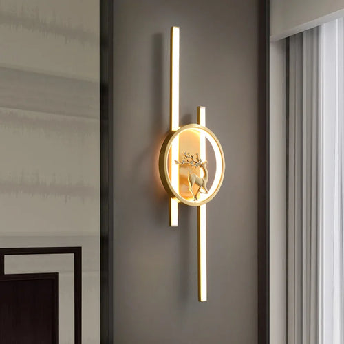 Chinese style copper wall light for indoor lighting - vue 5 sur 15