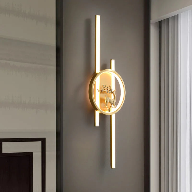 Chinese style copper wall light for indoor lighting - vue 4 sur 15