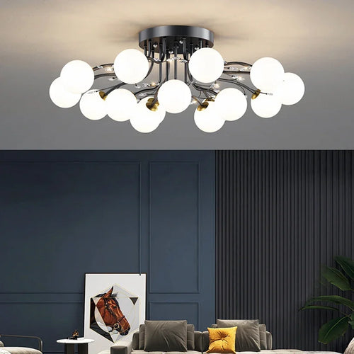 Modern crystal glass chandelier for interior decor - vue 3 sur 17