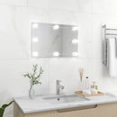 rectangular wall mirror with decorative LED lights for interiors