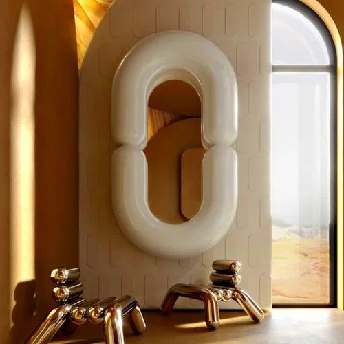 Oval decorative wall mirror nordic style for bedroom - vue 13 sur 15