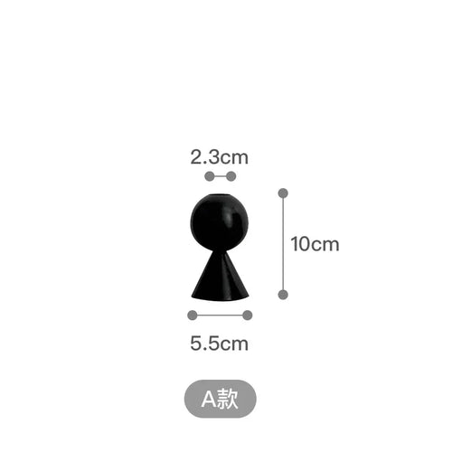 Black wooden candle holder nordic style artistic decoration for home - vue 11 sur 11